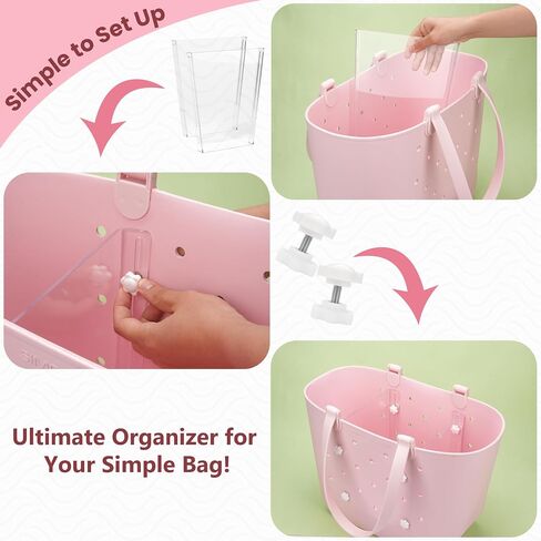 Acrylic Topper Tray for Large And X-Large Simple Modern Tote Bag - High Transparency On Top Table Tray, Waterproof & Sandproof, Essential Accessory for Simple Modern Beach Bags in Kuwait