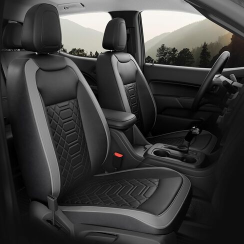 FREESOO Custom 1:1 Seat Covers for Chevy Colorado, Fit for 2014-2022 Colorado Crew Cab Z71 LT ZR2 Work Truck, Faux Leather Seat Covers Full Set - Rear Row W/40/60 Split Seat (BlackRed) 5 seat in Saudi Arabia