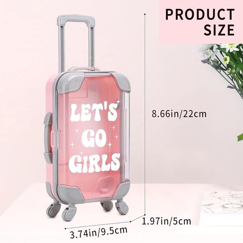 10 Pack Mini Suitcase Party Favor Gift Box Plastic Gift Box False Eyelashes Miniature Luggage for Travel Wedding Bachelorette Party Bridesmaid Bridal Shower Favors Decorations (Let's Go Girls) in Kuwait