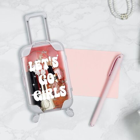 10 Pack Mini Suitcase Party Favor Gift Box Plastic Gift Box False Eyelashes Miniature Luggage for Travel Wedding Bachelorette Party Bridesmaid Bridal Shower Favors Decorations (Let's Go Girls) in Kuwait
