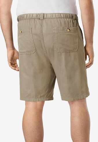 KingSize Men's Big & Tall Knockarounds 8&34 Full Elastic Plain Front Shorts in Saudi Arabia