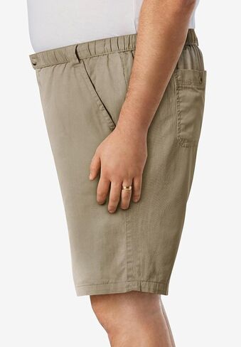 KingSize Men's Big & Tall Knockarounds 8&34 Full Elastic Plain Front Shorts in Saudi Arabia