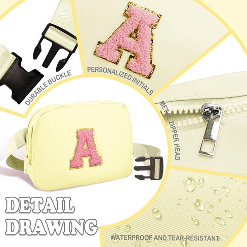 Fanny Pack for Girls Crossbody Bags with Initial Letter Patch Cute Stuff for Women Teens Birthday Gifts for 4 5 6 7 8 9 10 11 12 13 Year Old Girls (A, Cream) in Saudi Arabia