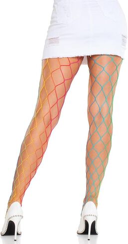 Leg Avenue Women’s Fence Net Rainbow Fishnet Tights for Women, Multicolor, One Size in Saudi Arabia