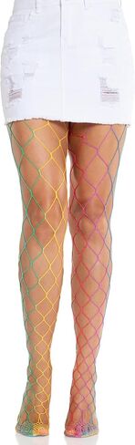 Leg Avenue Women’s Fence Net Rainbow Fishnet Tights for Women, Multicolor, One Size in Saudi Arabia