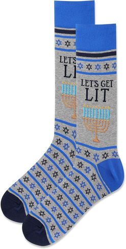 جوارب Cabin Fair Isle Boot Crew للرجال من Hot Sox، عبوة زوج واحد، Cabin Fair Isle (رمادي)، مقاس الحذاء الرجالي: 6.5-12 in Kuwait