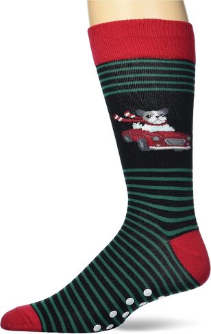 جوارب Cabin Fair Isle Boot Crew للرجال من Hot Sox، عبوة زوج واحد، Cabin Fair Isle (رمادي)، مقاس الحذاء الرجالي: 6.5-12 in Kuwait
