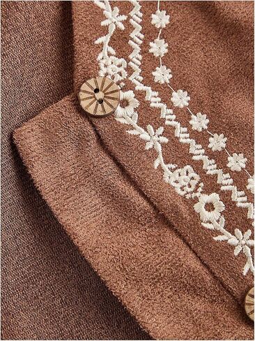 SweatyRocks Women's Fringe Sleeveless Vest Floral Embroidered 70s Hippie Crop Jacket Cardigan in Saudi Arabia