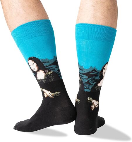 Hot Sox Men's Famous Artist Series Novelty Crew Socks, Old Guitarist (Navy), Shoe Size: 6-12 in Kuwait