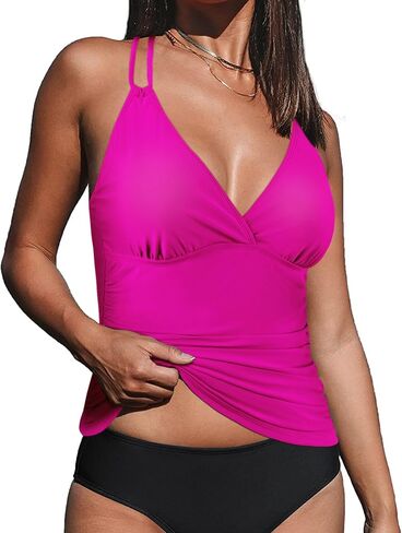Firpearl Women للنساء underwire Tankini Top فقط v الرقبة الظهر الظهر الظهر in Kuwait