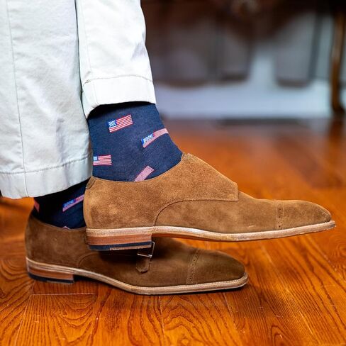 Boardroom Socks Men's Over the Calf Merino Wool Patterned Dress Socks (Navy W/Orange Dots, Charcoal W/Pink Dots, Black W/Red Dots) in Kuwait