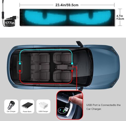 52in*7.5in Devil Eyes Light for Cars, Programmable Devil Eyes Light for Windshield, Flexible LED Eyes for Car, Led Eyes for Car Windshield for Windows of Cars and Small to Medium-Sized Trucks in Kuwait