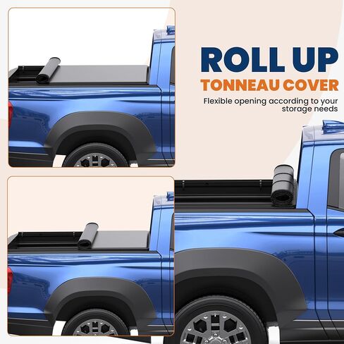 Soft Roll Up Truck Bed Cover Compatible for 2017-2025 Honda Ridgeline w/o Roll Bar or Utility Track System | 5 FT Bed On Top 64 inch Vinyl Tonneau in Saudi Arabia