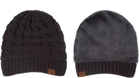 Vigrace Kids Winter Knit Hat Warm Fleece Cloy Hats Kids Cable Baby Beanie Skull Cap for Girls Boys in Saudi Arabia
