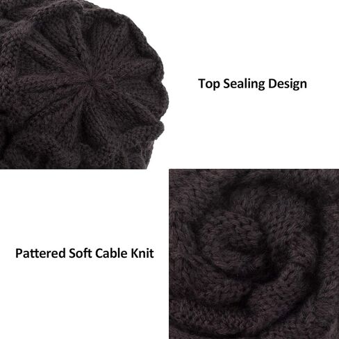 Vigrace Kids Winter Knit Hat Warm Fleece Cloy Hats Kids Cable Baby Beanie Skull Cap for Girls Boys in Saudi Arabia