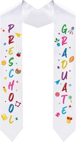 Fumwase Unisex Kindergarten Preschool Graduation Stole Class with Colorful Word 2025 Printed Graduation Sash in Saudi Arabia