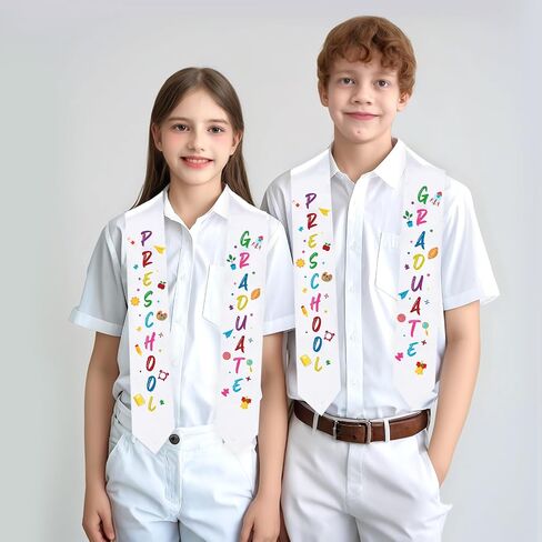 Fumwase Unisex Kindergarten Preschool Graduation Stole Class with Colorful Word 2025 Printed Graduation Sash in Saudi Arabia