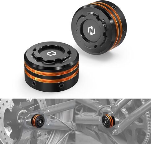 Orange Rear Axle Nut Covers Compatible with Harley Sportster S RH1250S 2021-2024, Pan America 1250 RA1250 2021-2023, CVO Pan America RA1250SE 2024, Sportster S Accessories, See Fitments in Kuwait