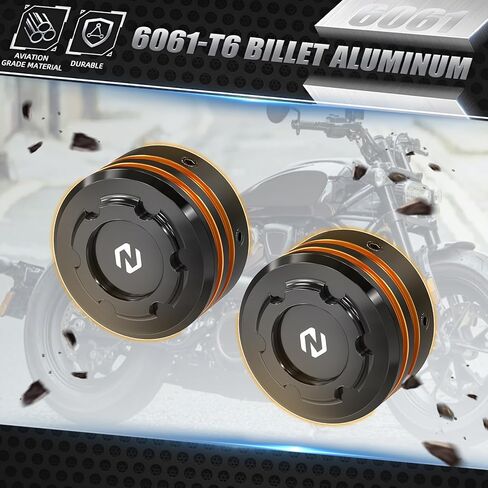 Orange Rear Axle Nut Covers Compatible with Harley Sportster S RH1250S 2021-2024, Pan America 1250 RA1250 2021-2023, CVO Pan America RA1250SE 2024, Sportster S Accessories, See Fitments in Kuwait