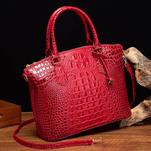 Women Crocodile Pattern Tote Purse Satchel PU Leather Retro Top Handle Handbag Shoulder Bags in Saudi Arabia