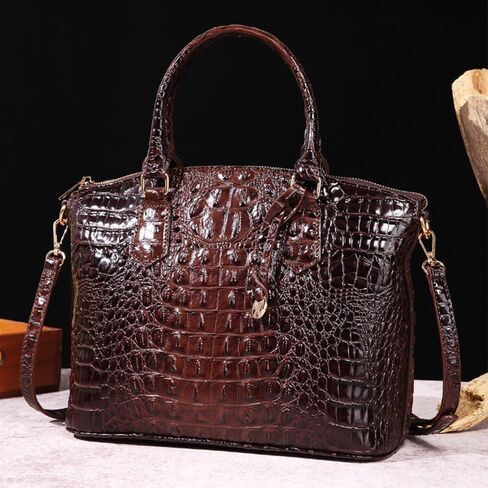 Women Crocodile Pattern Tote Purse Satchel PU Leather Retro Top Handle Handbag Shoulder Bags in Saudi Arabia