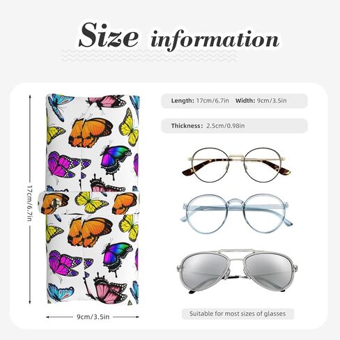 Portable PU Leather Eyeglasses Case with Button, Durable Glasses Case Eyeglass Bag in Saudi Arabia