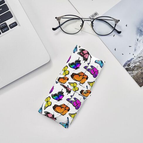 Portable PU Leather Eyeglasses Case with Button, Durable Glasses Case Eyeglass Bag in Saudi Arabia
