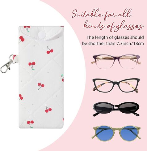 YOGFIT 1 PC Glasses Case for Women, Soft Cotton Eyeglasses Case, Cute Glasses Portable Button Type Pouch in Saudi Arabia