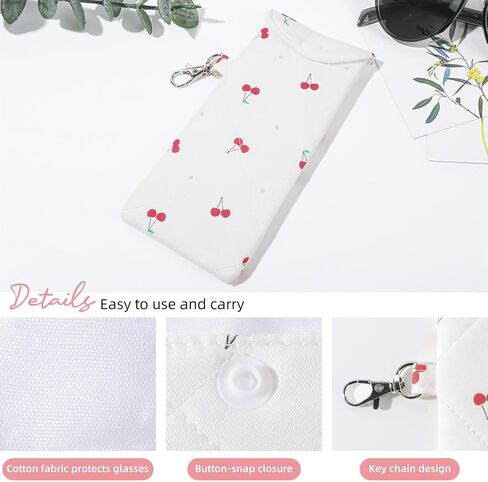 YOGFIT 1 PC Glasses Case for Women, Soft Cotton Eyeglasses Case, Cute Glasses Portable Button Type Pouch in Saudi Arabia
