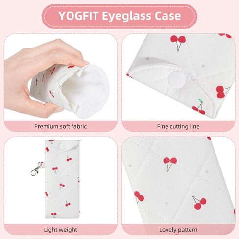 YOGFIT 1 PC Glasses Case for Women, Soft Cotton Eyeglasses Case, Cute Glasses Portable Button Type Pouch in Saudi Arabia