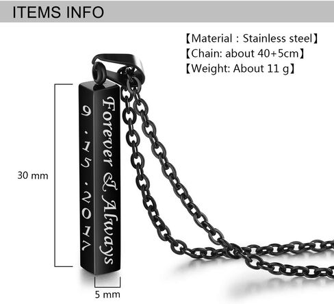 ROSI AUDIO PRO Personalized Stainless Steel Necklace Custom Name Bar Necklaces for Men Women Engraved Initial Name Vertical Bar Necklace for Dad in Kuwait