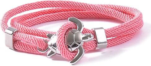 Sea Turtle Wrap Bracelet Silver Color- Unique Design, Adjustable Nylon, 21" Length in Kuwait