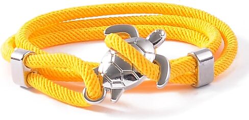 Sea Turtle Wrap Bracelet Silver Color- Unique Design, Adjustable Nylon, 21" Length in Kuwait