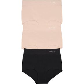 Bonds Seamless Invisi Full Brief Underwear in Cotton-Rich Blend for Women, 3-Pack