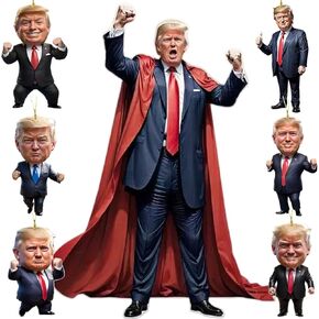 1Set (7PCS) Trump Christmas Ornaments 2025, Trump Ornament, Funny Trump Christmas Ornament, Trump Ornaments for Christmas Tree, Car Rear Mirror Decoration, Trump Home Decoration Pendant