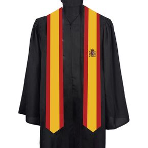Spain Country flags Graduation Stole scarf class of 2025 Graduation Sash Unisex Adult for Study Aboard International Students gifts