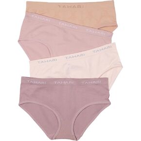 TAHARI 4-Pack Girls Hipster Underwear Multipack Seamless Panty Set for Girl