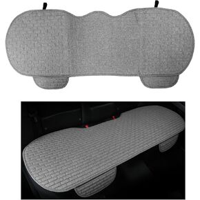 Car Back Seat Cover, Anti-Slip Automotive Long Rear Seat Protectors with Storage Pocket, Breathable Comfortable Back Seat Cushion Pad Mat, Universal Car Accessories (Back Black)