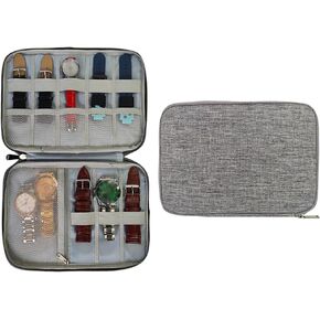 Watch Band Storage Case Watch Band Carrying Bag Portable Watch Strap Case Watch Band Holder Organizer Watch Bands Accessories Light Gray