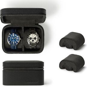 TAWBURY Fraser 2 Watch Case (Black) with a Set of 2 X-Small Pillows to Fit 5.5-6.5" Wrists