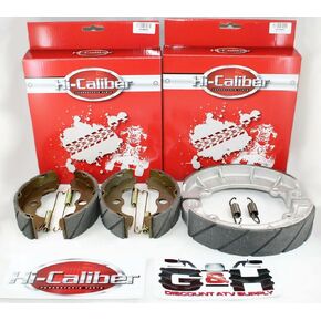 QUALITY GROOVED Front & Rear Brake Shoes & Springs SET for the 1986-1989 Honda TRX 350 350D Fourtrax ATVs