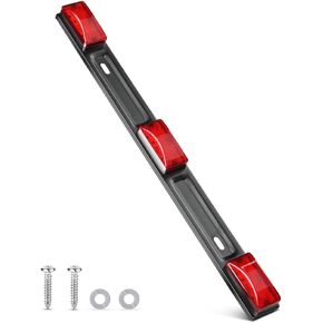 GOOACC 9LED Marker ID Bar 1PC 14.2Inch Amber Trailer Rear Clearance Identification Lights Stainless Steel Bracket IP67 Waterproof for Pickup Truck RV Boat