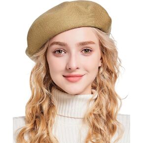 Umeepar Women French Beret Hat Reversible Double Layer Hat Solid Color