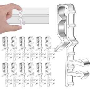 Valance Clips for Blinds, 12 Pcs 2-1/8inch Clear Plastic Blind Clips Mini Hidden Channel Blind Valance-Clip Window Blinds Retainer Holder Clip for The Valance with a Groove in The Back