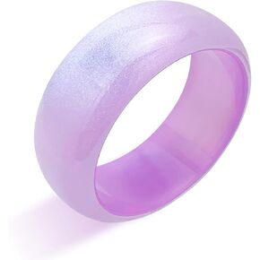 FUNOJOY Acrylic Resin Bangle Bracelets for Women 1-3Pcs Simple Oval Polished-Finish Chunky Bangle Bracelet Wide Wristbands Fashion Jewelry Bracelet for Women