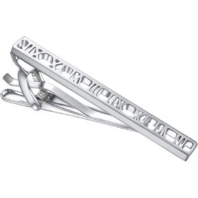 Hollow Silver Tie Clips for Men Unique Cut Tie Bar Clip Suitable for Business Wedding Party