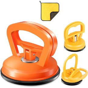 Dent Puller,3 Pack Professional Dent Remover Tool Kit for Car Body Dents, with Suction Cup and Handle Lifter for Easy Car Dent Removal, Glass, Screen, and Object Moving (Orange+Yellow)