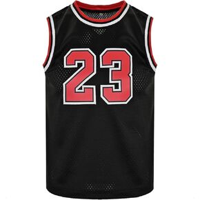 Youth #23 Basketball Jerseys Breathable Quick Dry Kids Sportswear 90s Shirt Vest Black/Red XS-XL