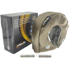 Xinhan Parts T25 T3 T4 T6 Titanium Fiber Turbo Heat Shield Inner high silica cloth and stainless steel knitted wire mesh inner liner with 2 springs fastener (T6)
