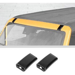 JWWY Top of The Roof Windshield Roof Rack Mounting Point Cover Trim Fit for 2021-2024+Ford Bronco Exterior Accessories Black 2PCS